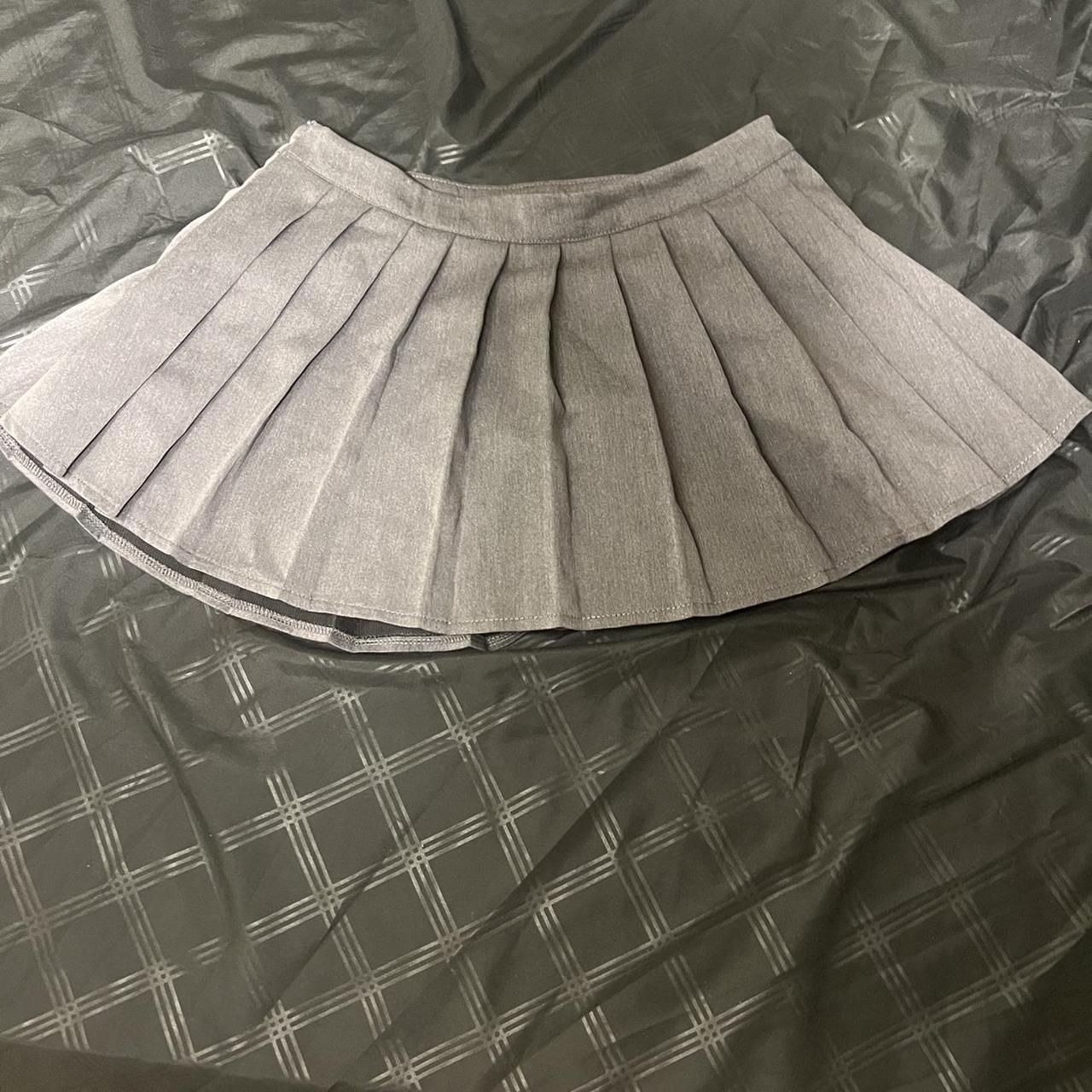 Grey pleated skirt best and less hotsell