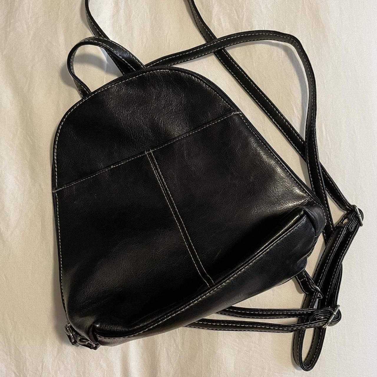 vintage leather mini backpack! super clean,... Depop