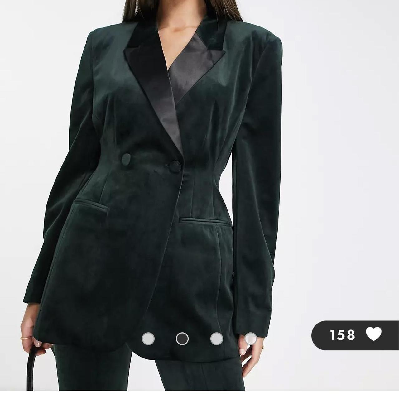 Asos green velvet suit best sale