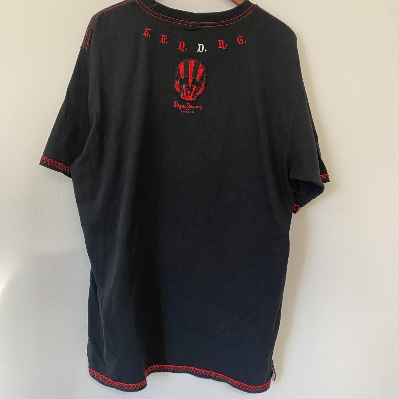 Pepe Jeans Men's Black and Red T-shirt | Depop