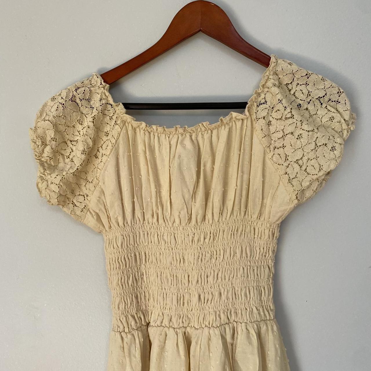 Coquette Maxi Dress Vintage cream tiered maxi dress... - Depop