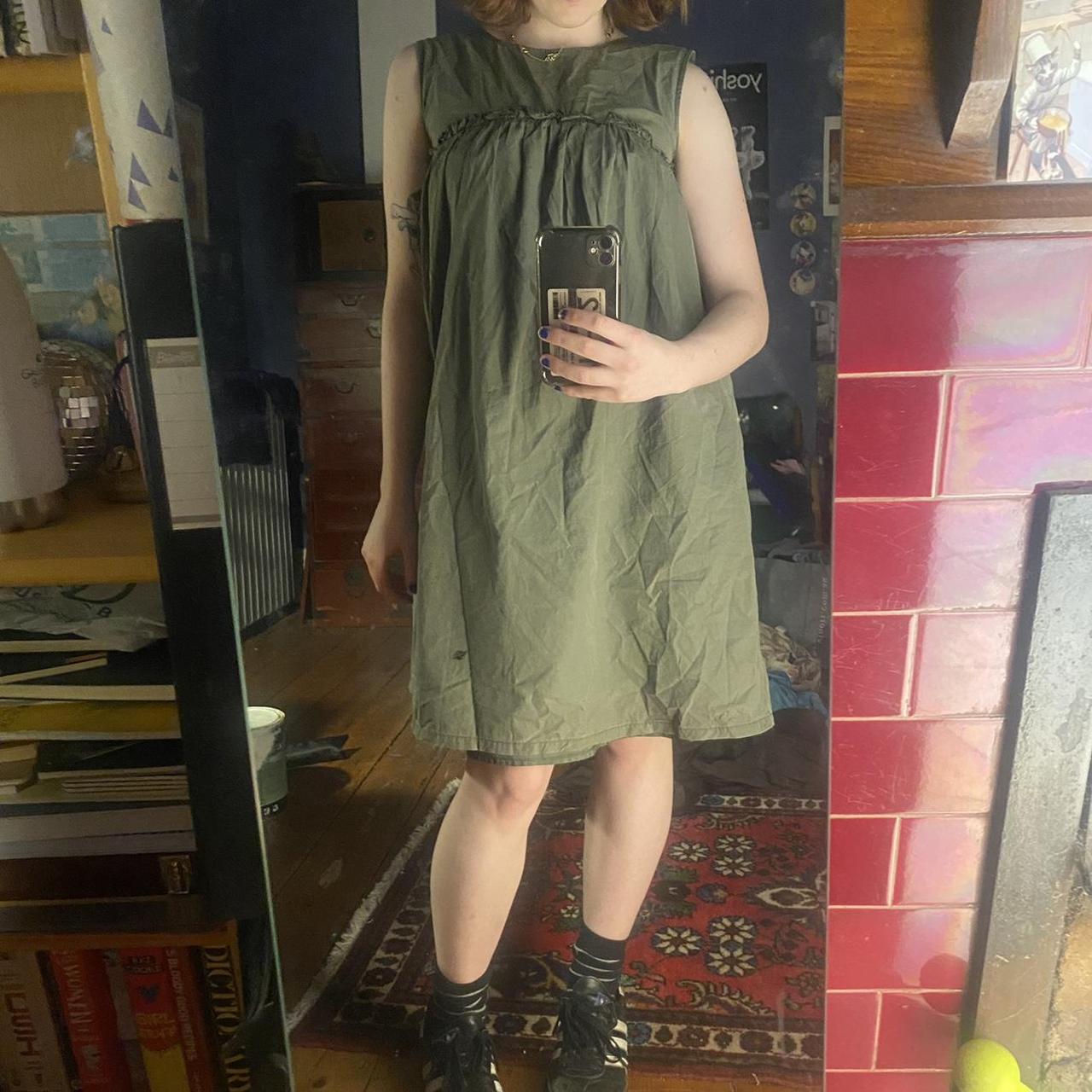 Cutest Aline khaki green dress! Great summer... Depop
