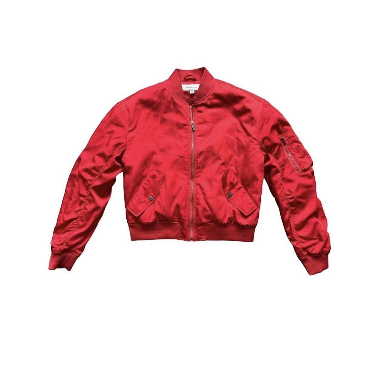 Calvin klein sale red bomber jacket