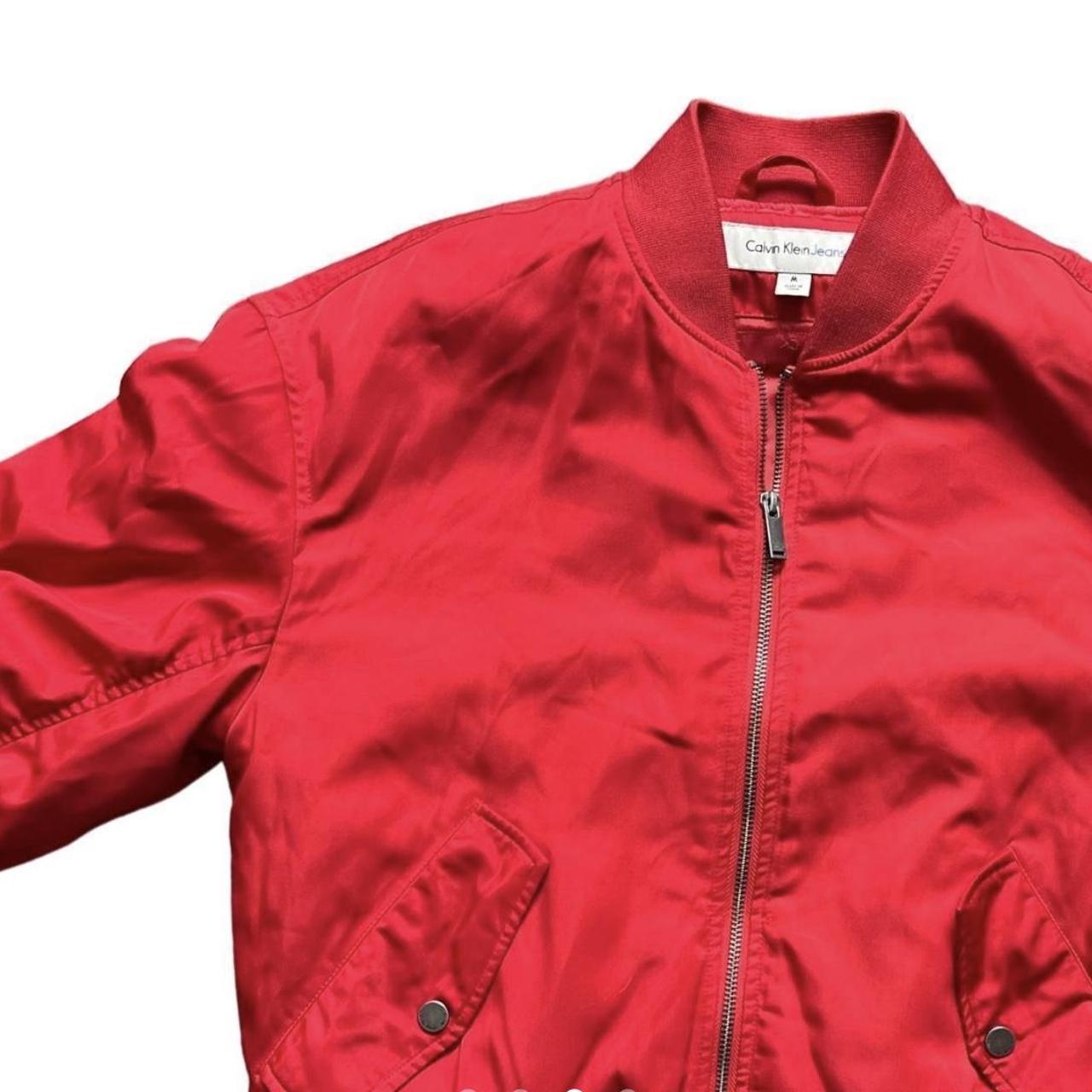 Calvin klein store red bomber jacket