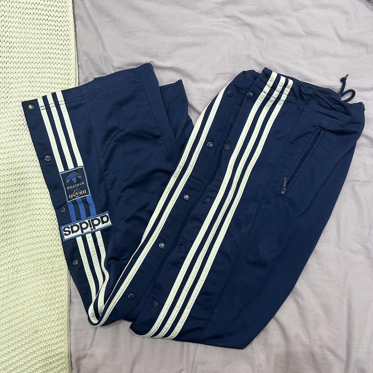 Adidas navy blue tracksuit bottoms Adidas... Depop
