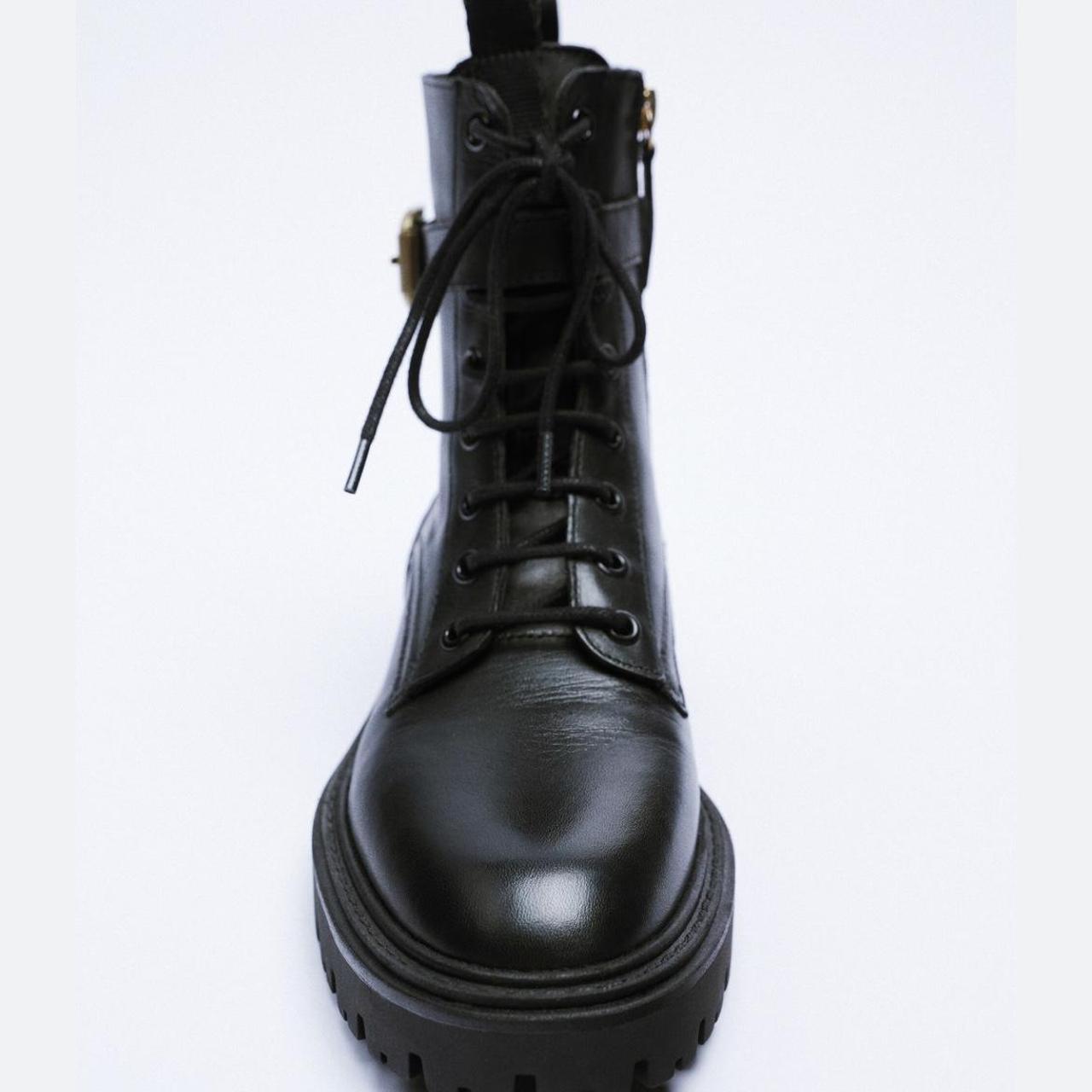 zara leather lace up boots