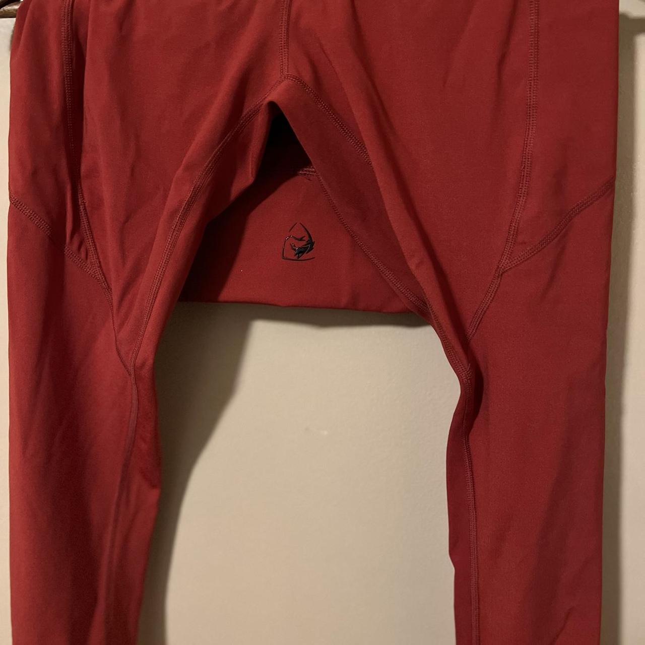 Alphalete dusty red leggings w/ pockets size xs wolf - Depop