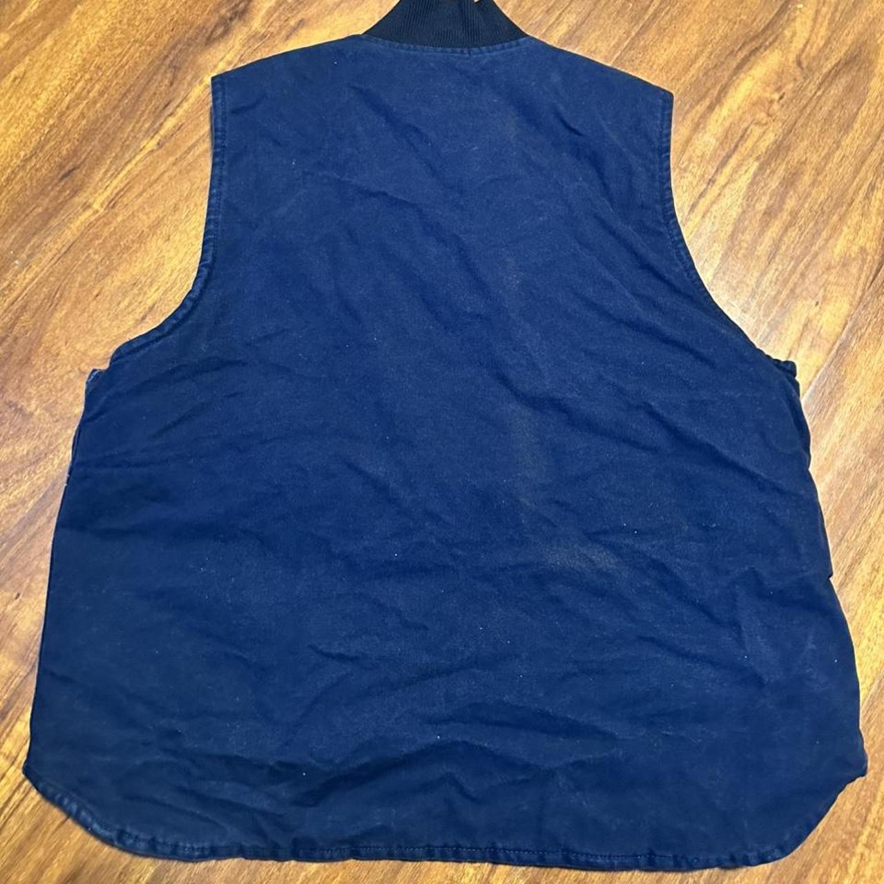 Carhartt navy blue vest Worn to perfection XL 15... Depop