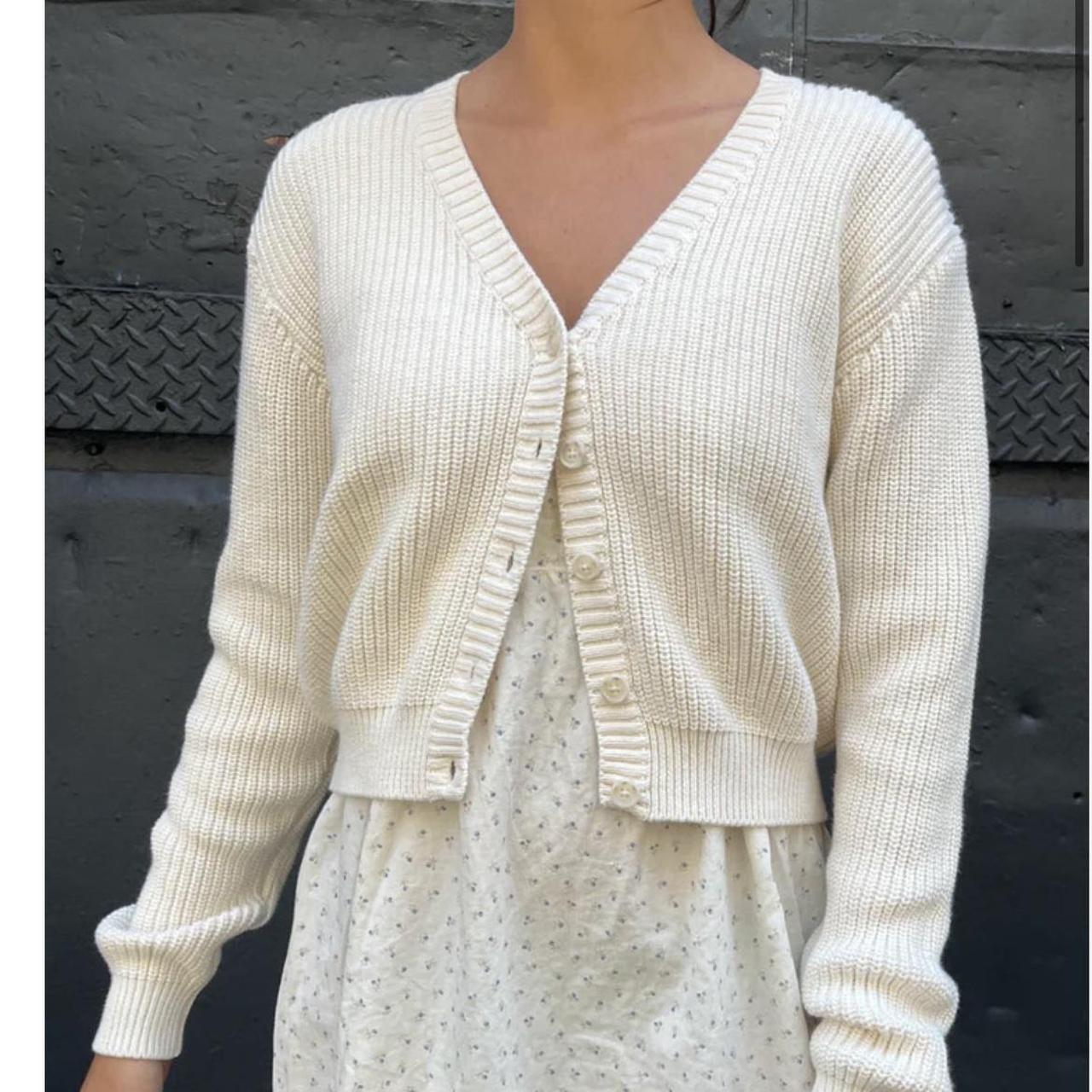 Brandy Melville Women's Green Cardigan Depop