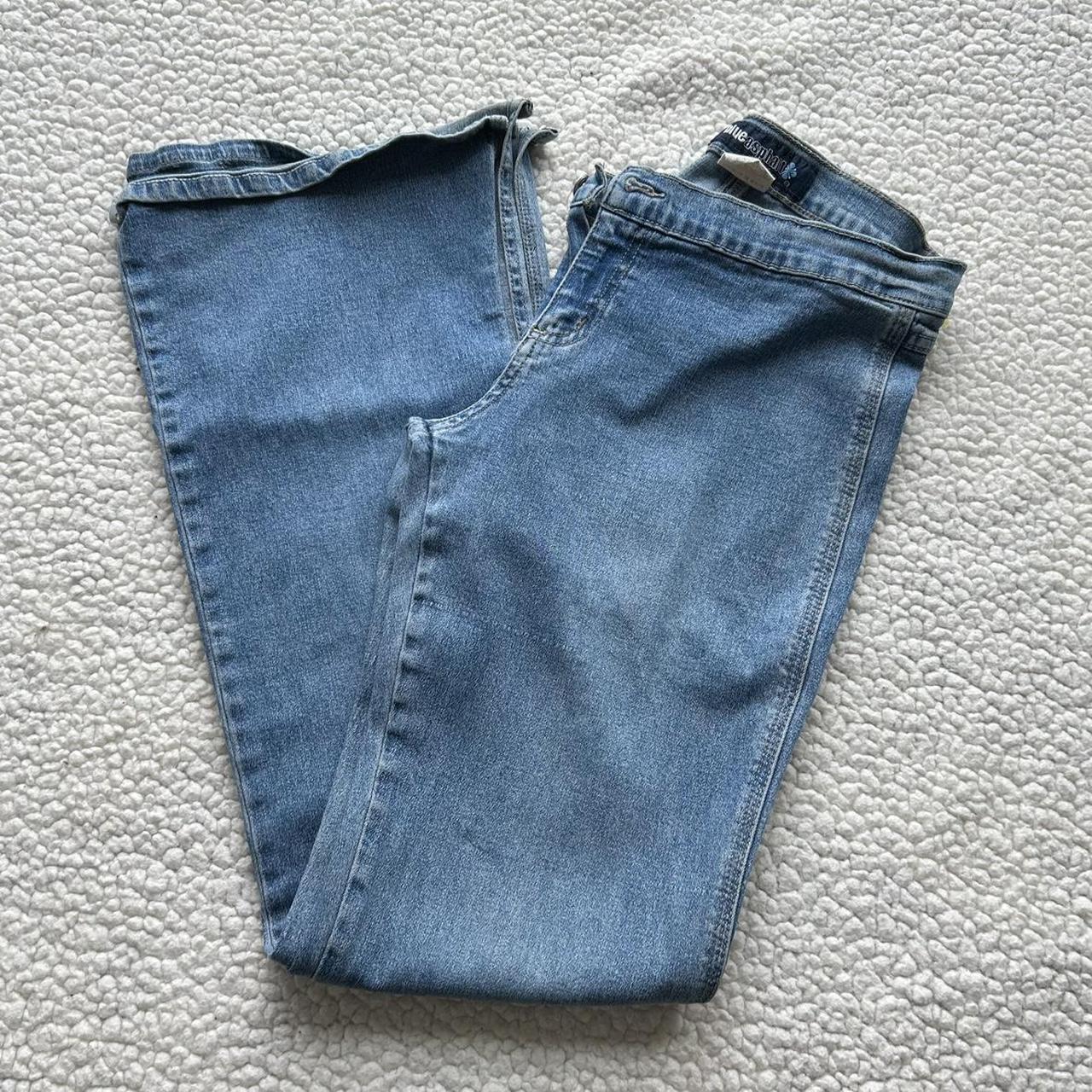 Blue Asphalt vintage low rise flare jeans • no back... - Depop