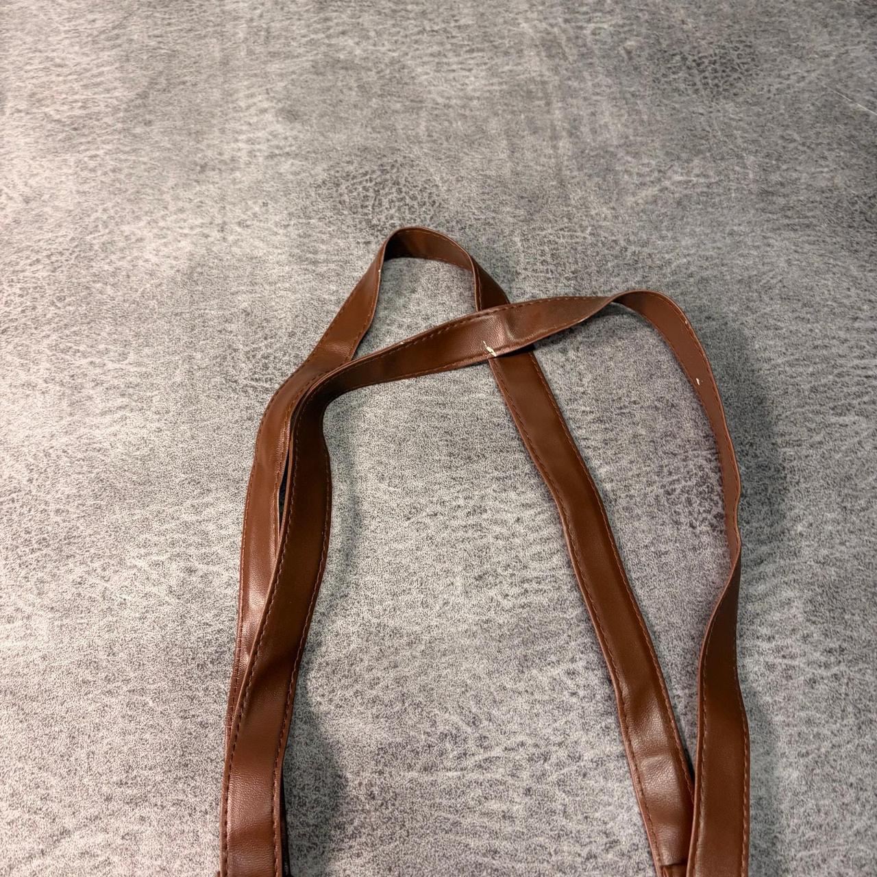 Women's Bag - Brown – Brown Patchwork Panel Shoul… - image 6