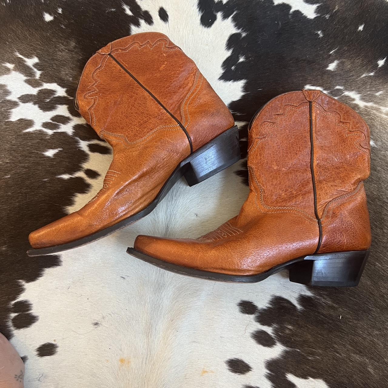 JB Dillon mid-calf leather cowboy western boots 10... - Depop