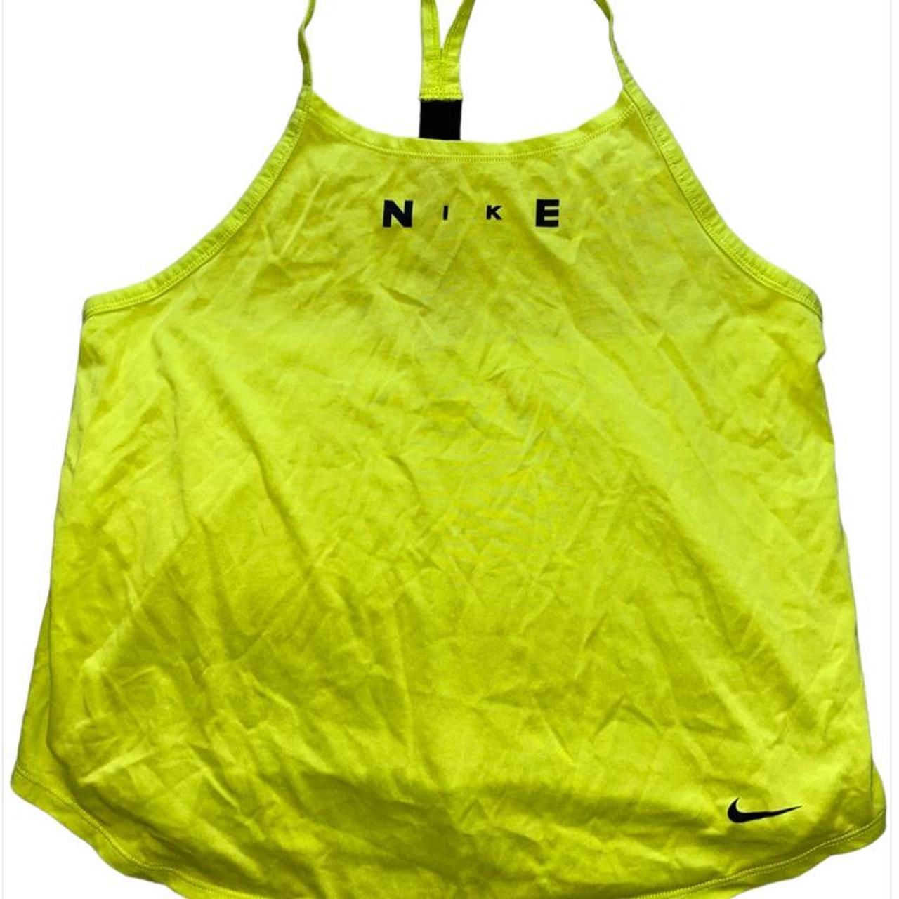 Limegreen Nike running top size M / UK... Depop