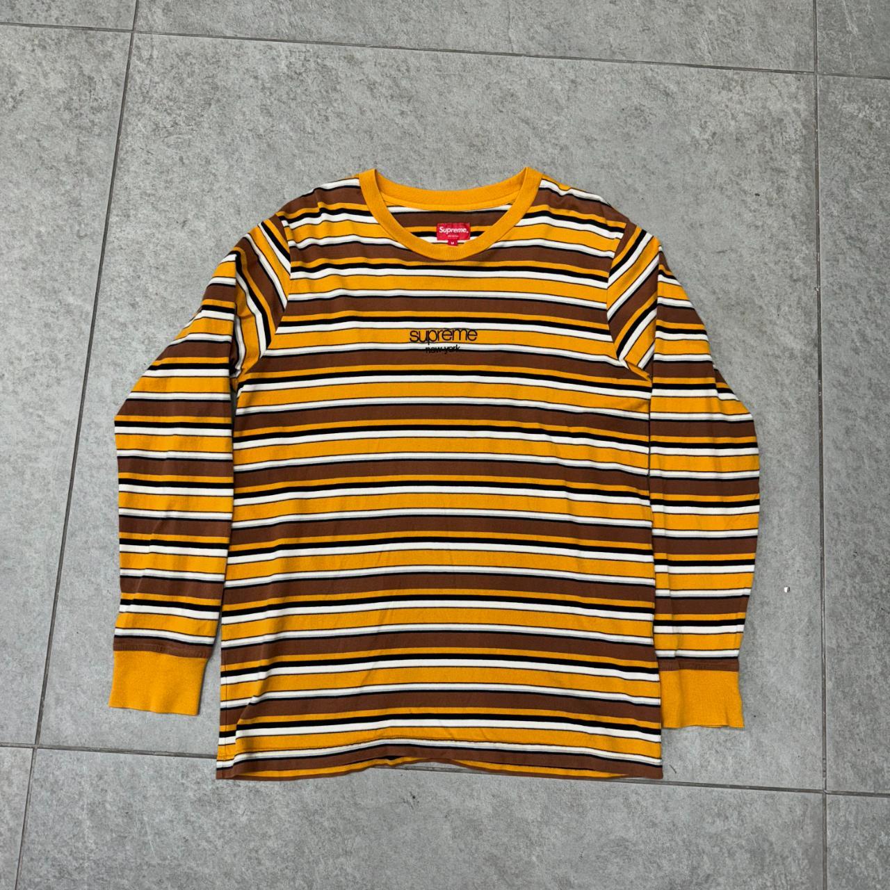 トップス Supreme Classic Logo Striped thermal Supreme Classic Logo L S Top (SS15)