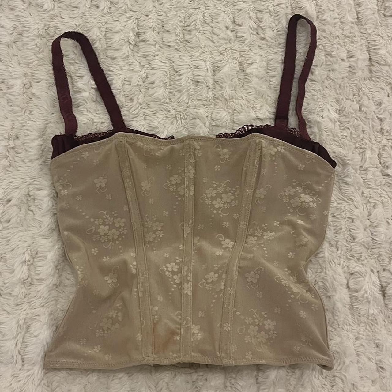 Mistress Rocks Corset with Built-in Satin Cherry Bra... - Depop