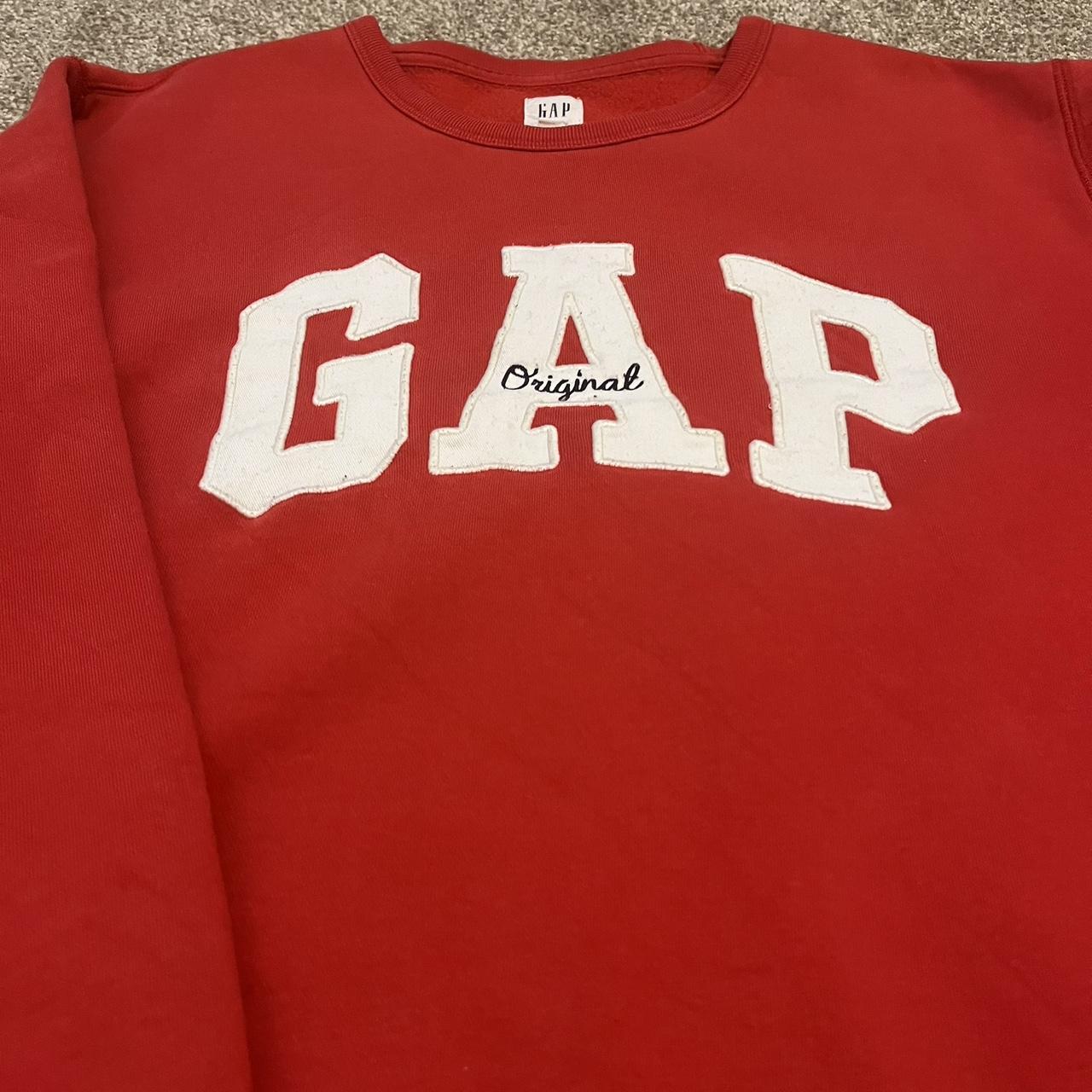 Gap Men's Red and White Jumper | Depop