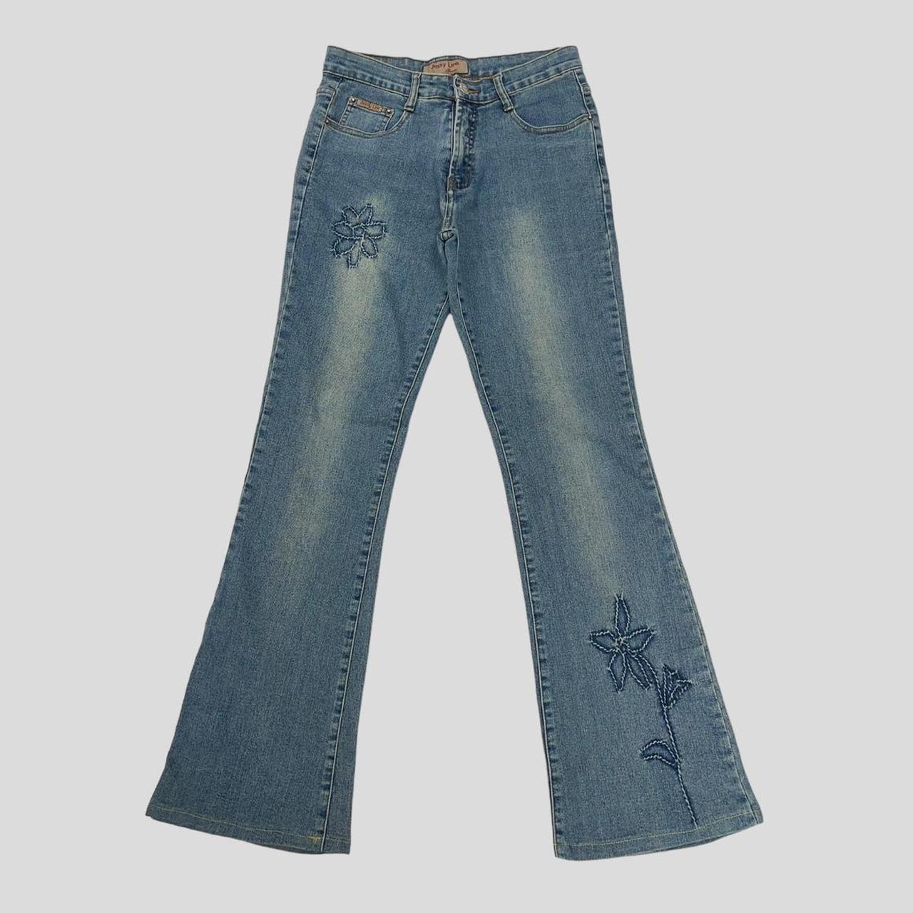 Vintage 90s Y2K flare pants (Size Small) Good - Depop