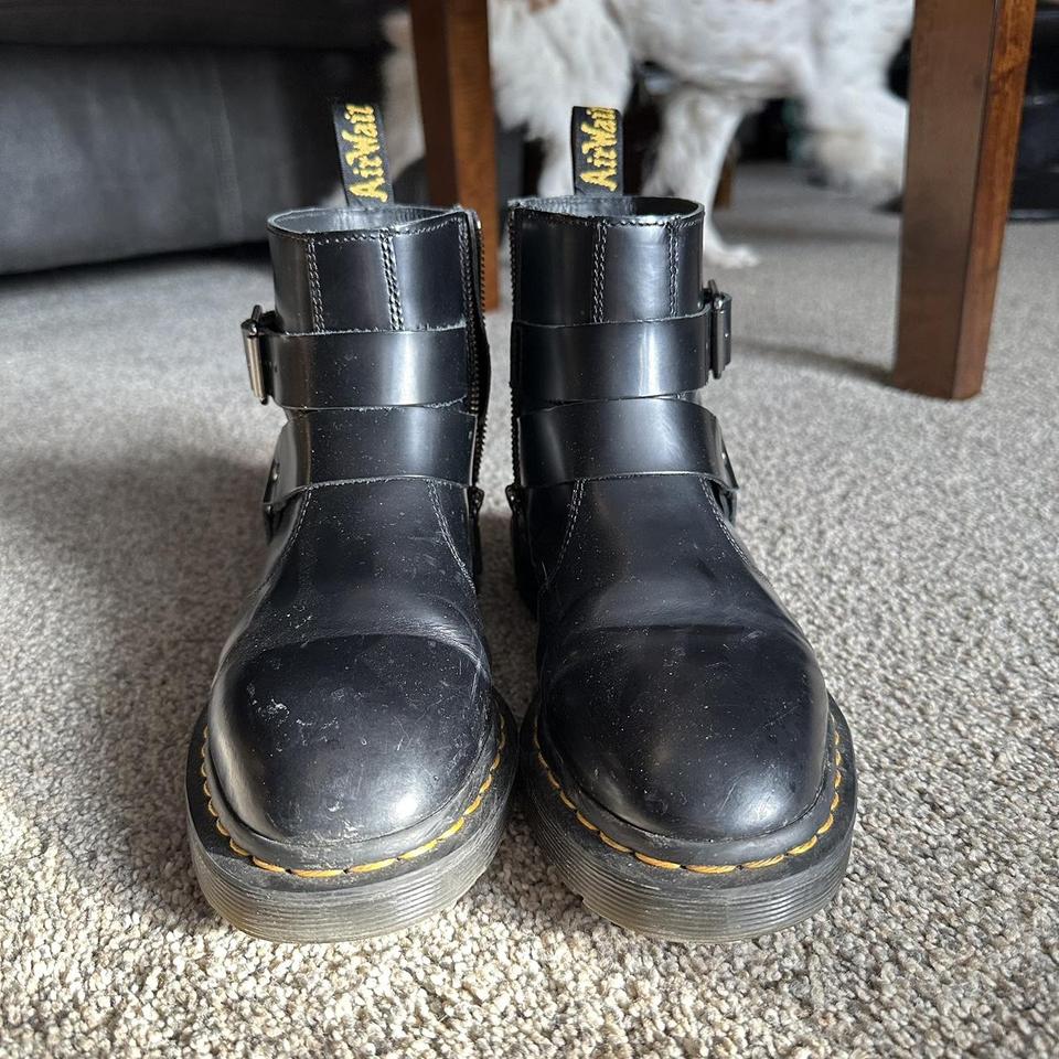 DOC MARTENS JAIMES LEATHER HARNESS CHELSEA BOOTS... - Depop