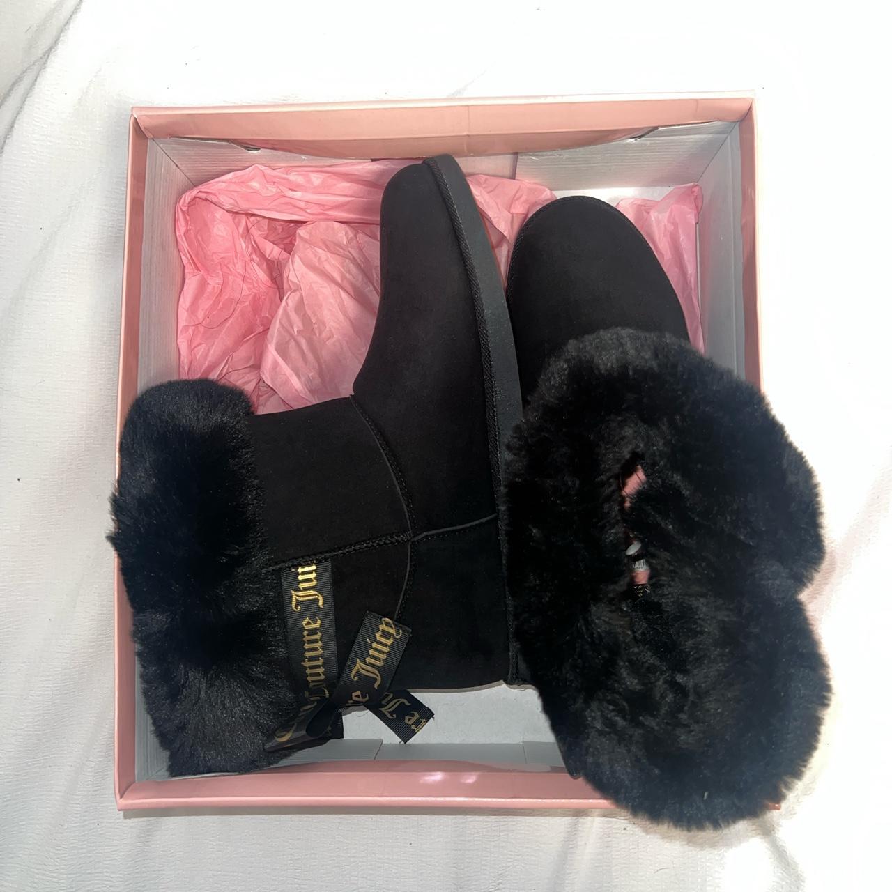 JUICY COUTURE FUR BOOTS WITH BOW condition: worn... - Depop