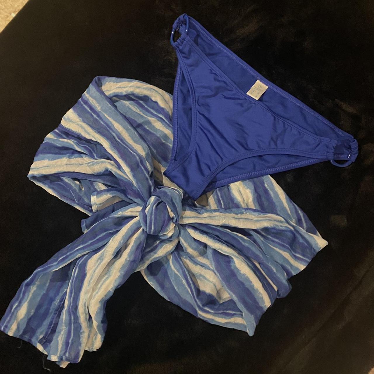 Primark navy blue ring detail low rise bikini... Depop