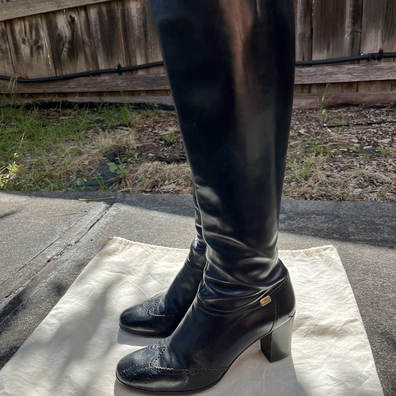 Vintage Salvatore orders Ferragamo Tall Black Leather Boots (Narrow)