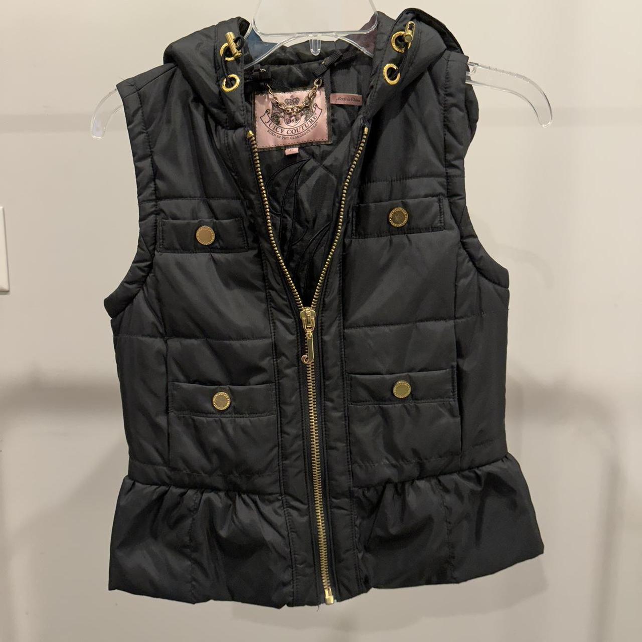Juicy Couture puffy black vest 9/10 Size small... - Depop