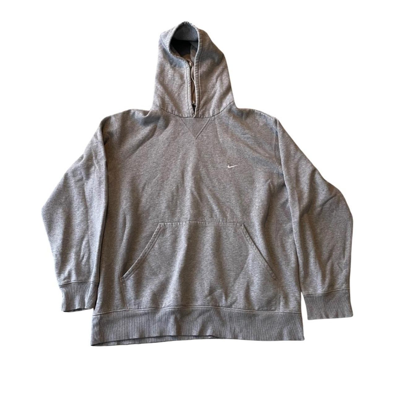 Y2K Nike grey swoosh essentials hoodie XL - Depop