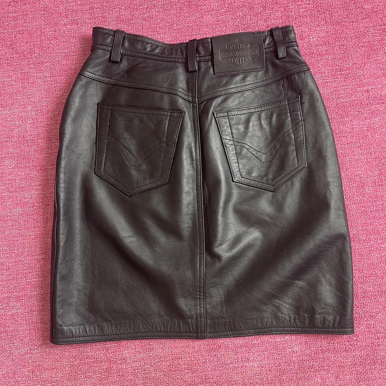 Harley davidson leather mini skirt best sale