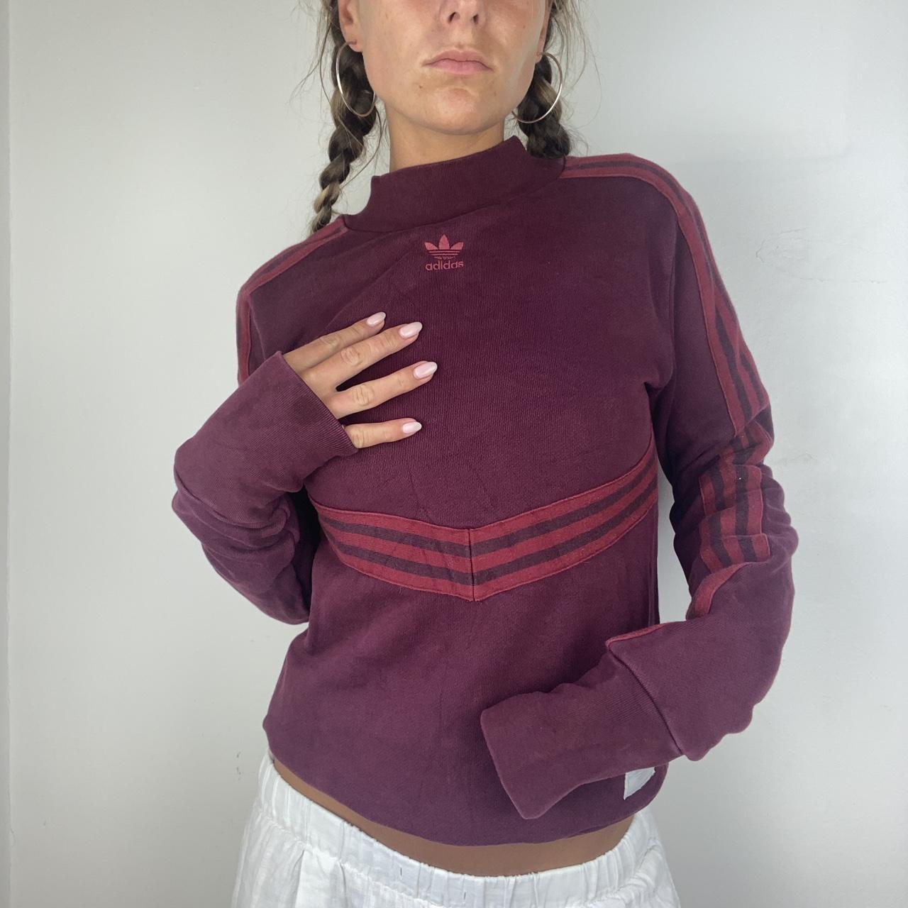 Burgundy adidas jumper womens hotsell