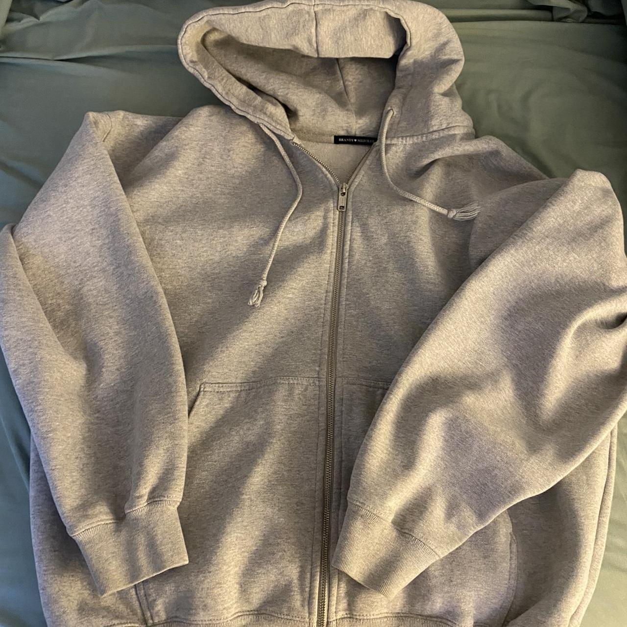 Grey brandy Melville zip up jacket One size. Depop