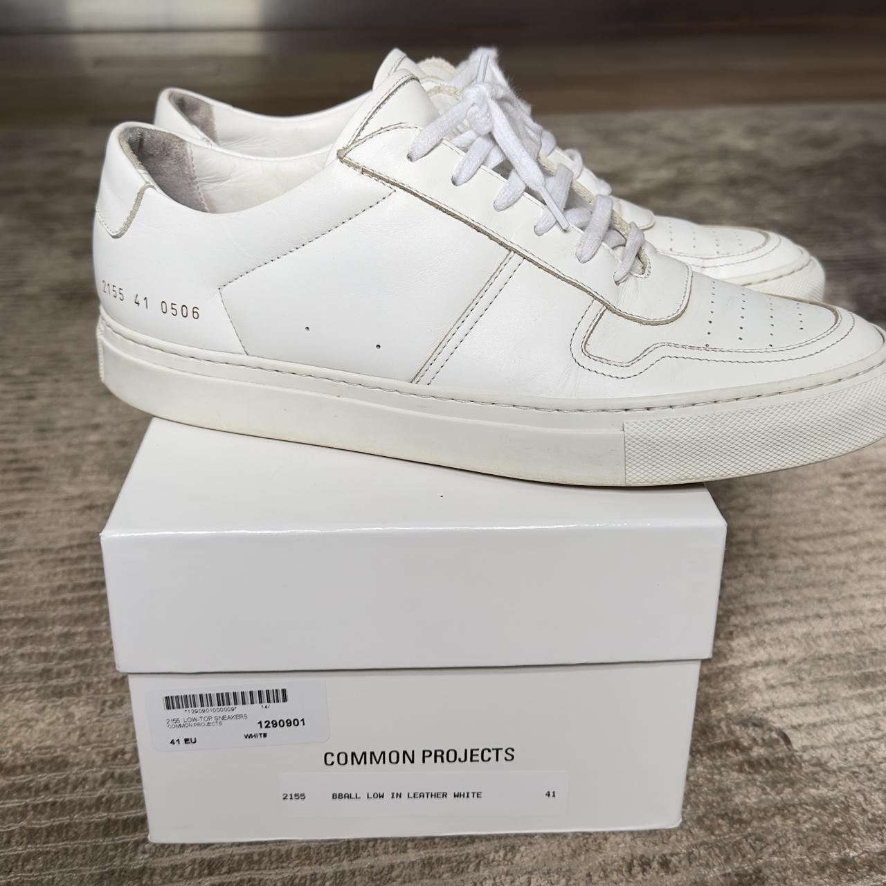 Common Projects BBall white trainers 41 Size 7 (eu... - Depop