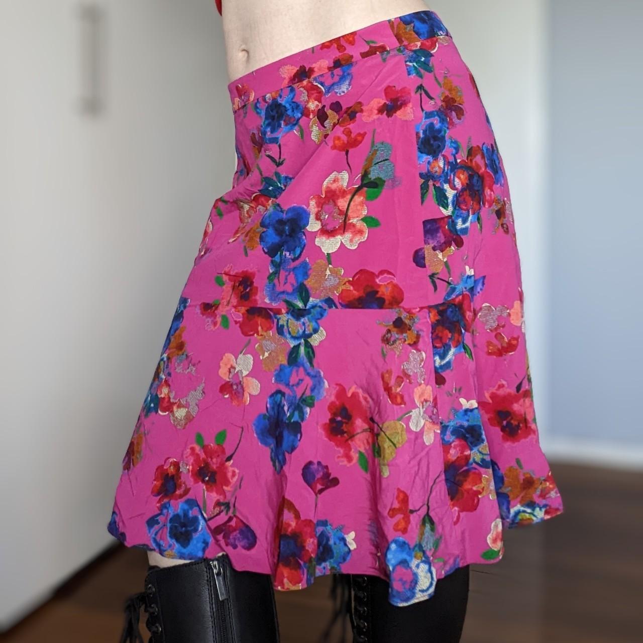 Beautiful silk floral skirt by Alannah Hill labelled... - Depop