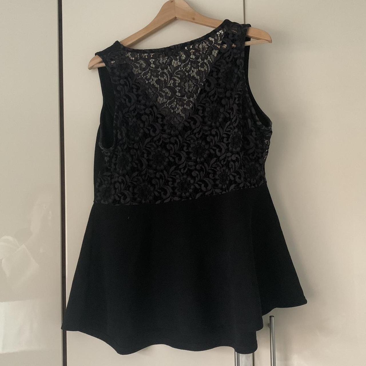 New look uk plus size 20 black peplum top with... - Depop