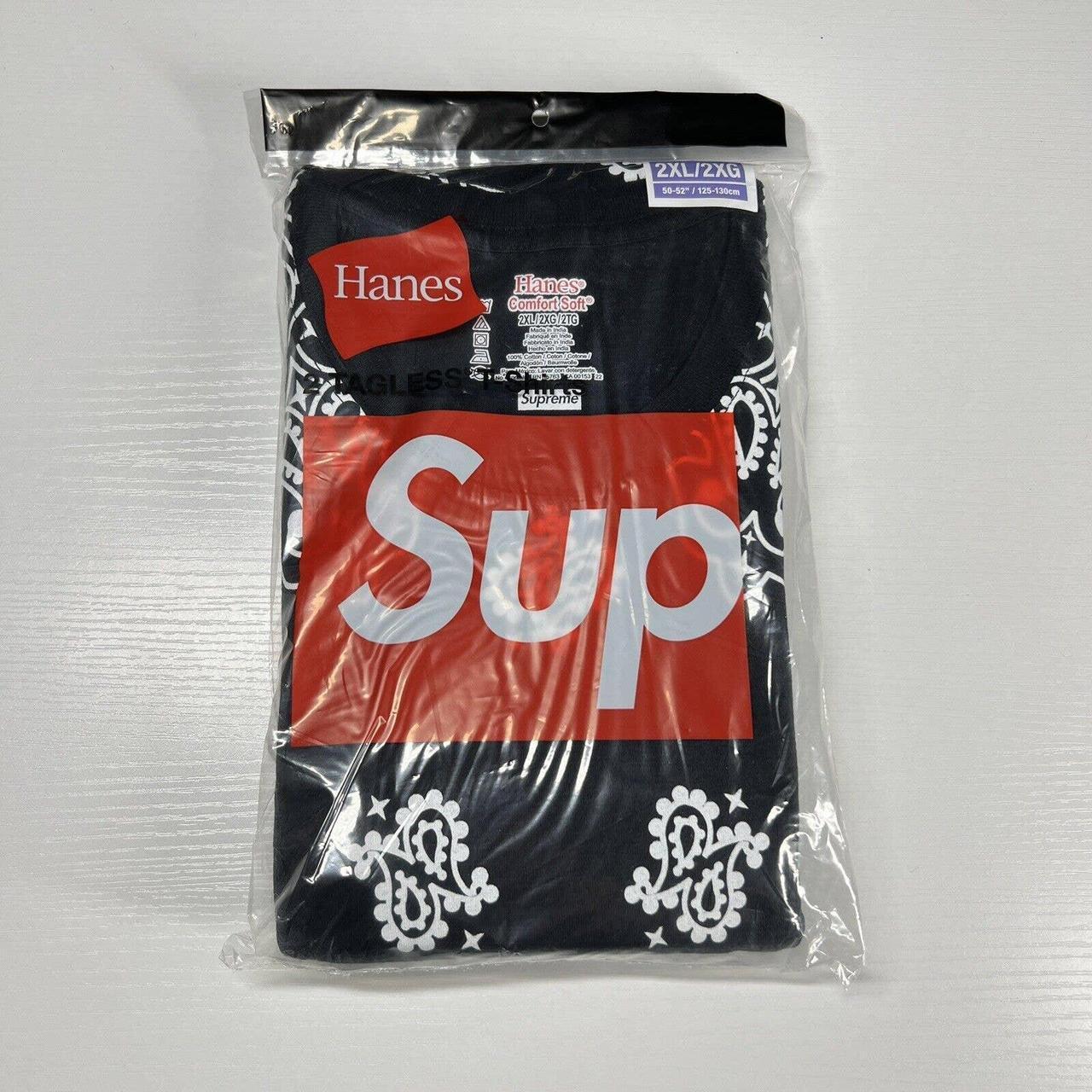 Supreme Hanes Bandana Tagless Tees (2 Pack)... - Depop