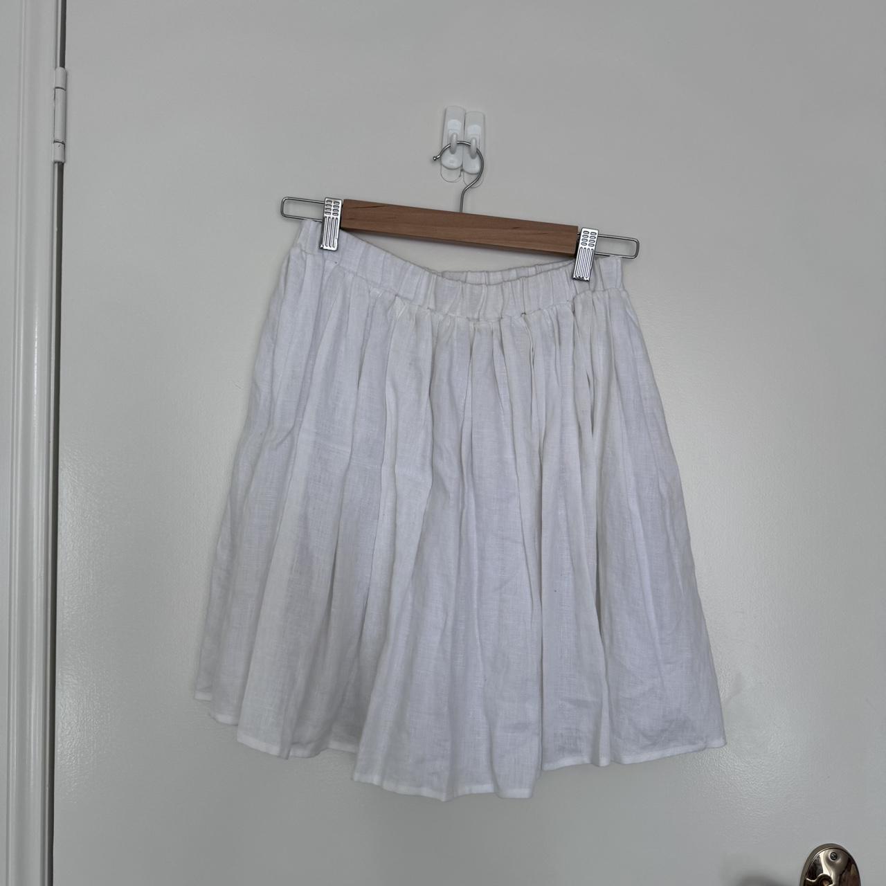 Dish white linen skirt - Depop