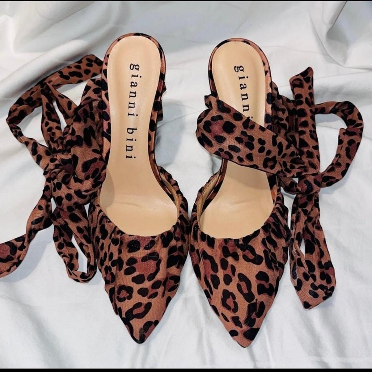 Gianni Bini Henzlee Leopard Print Chiffon Wrap Up Depop