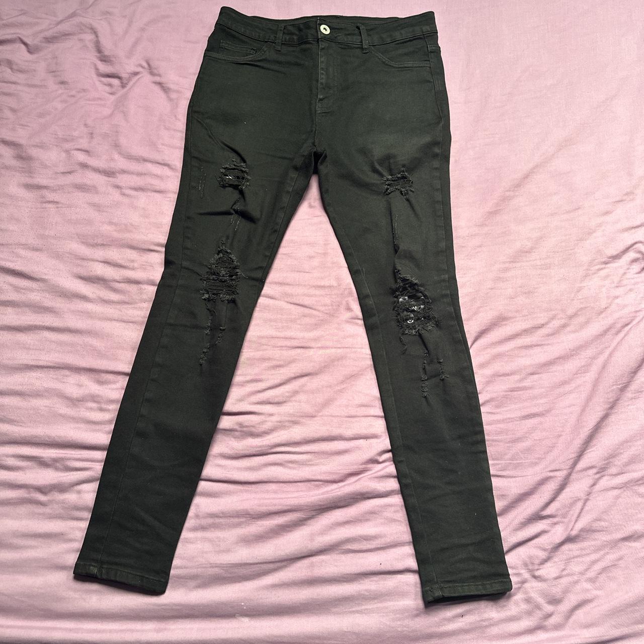 NVLTY Bandana Distressed Jeans Black Depop