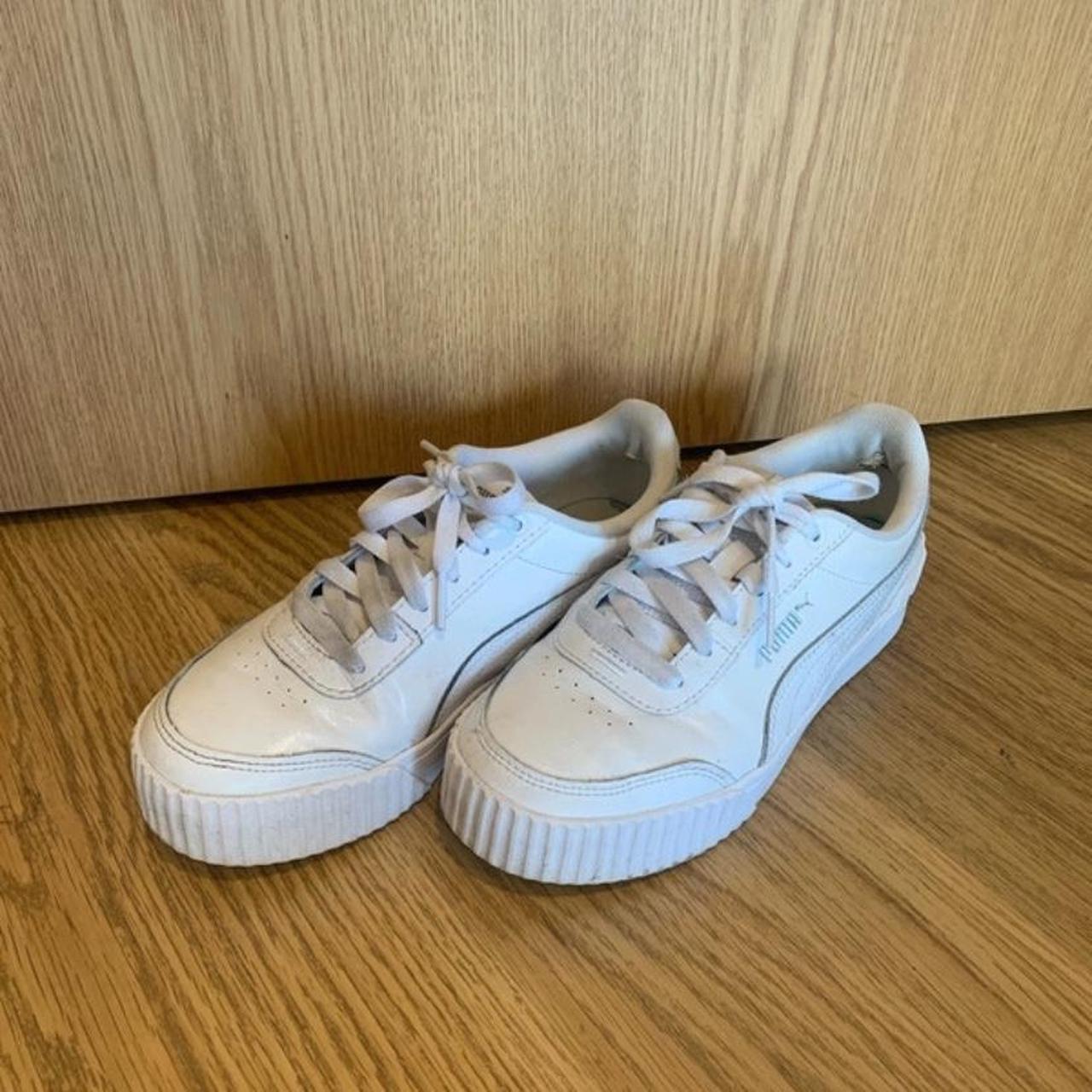 Puma Carina 2.0 white trainers. Worn a fair few. Depop