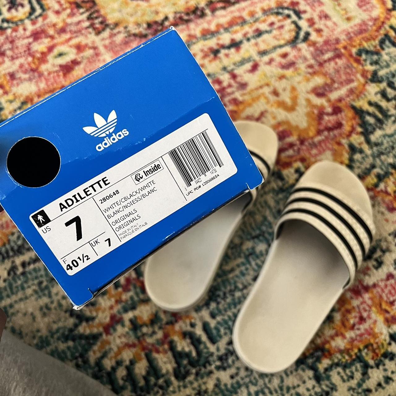 Adidas Adilette slide in black and white. Men s size. Depop