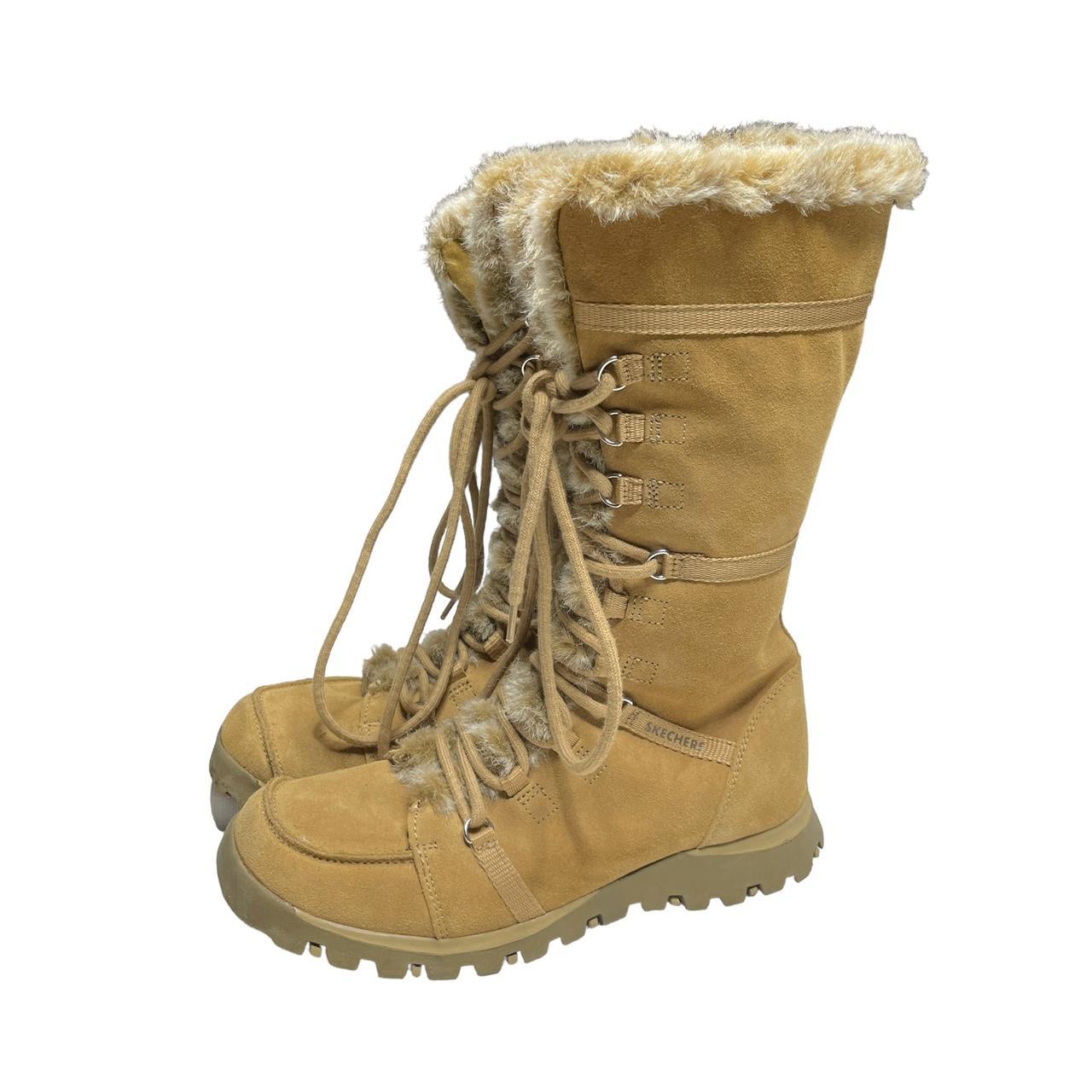 2000s Skecher Fur Lace Up Boots ★ details womens... - Depop