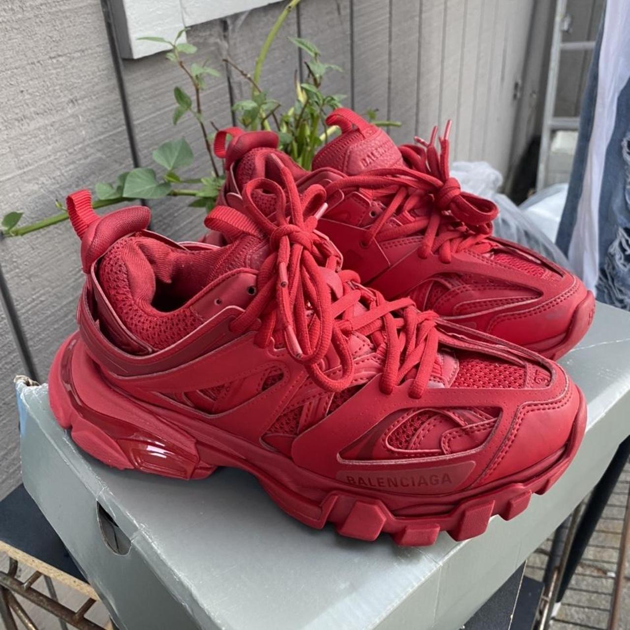 Selling my red balenciaga Track low top sneakers - Depop