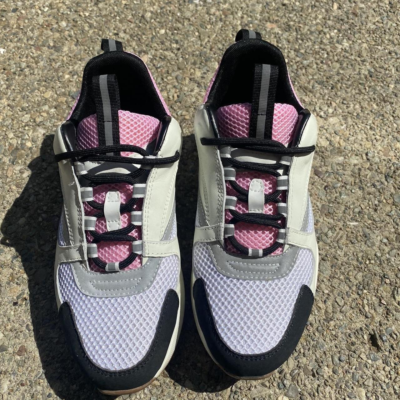 Dior White, Pink, & Purple 'B22' Sneakers