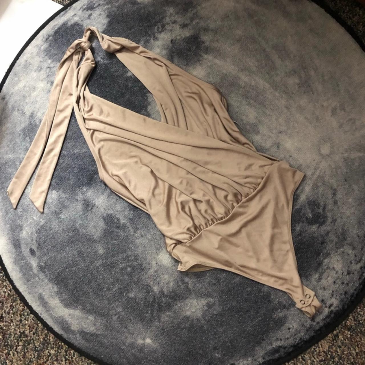 wrap front halter neck bodysuit