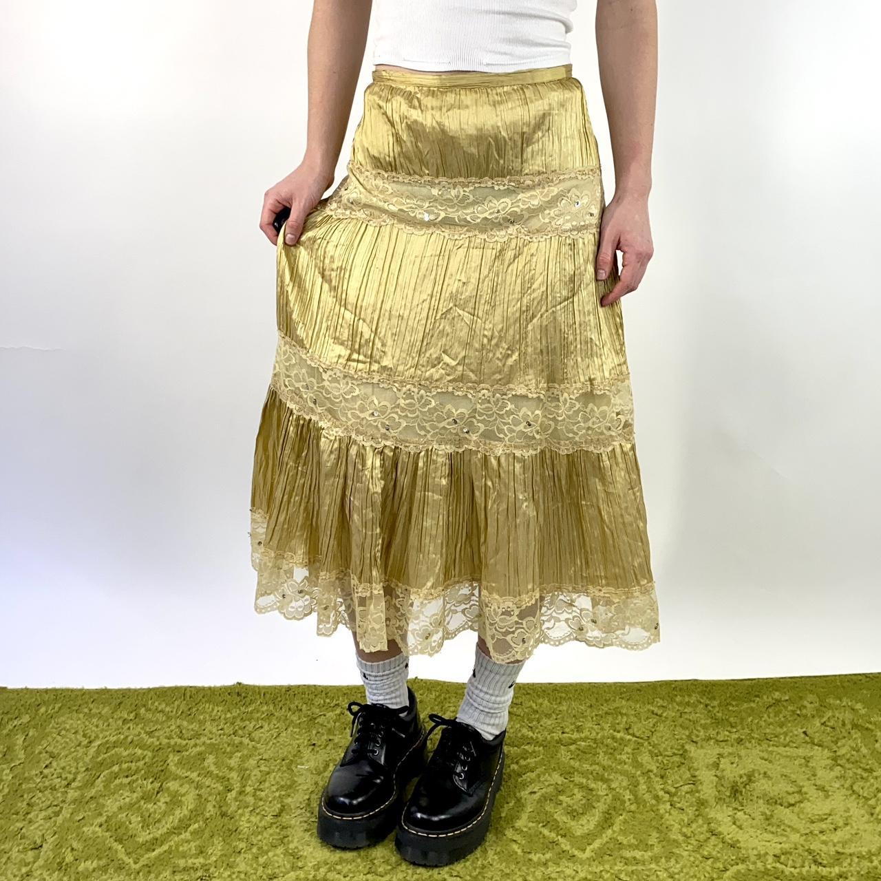 John Paul Richard Women's Gold and Tan Skirt (2)