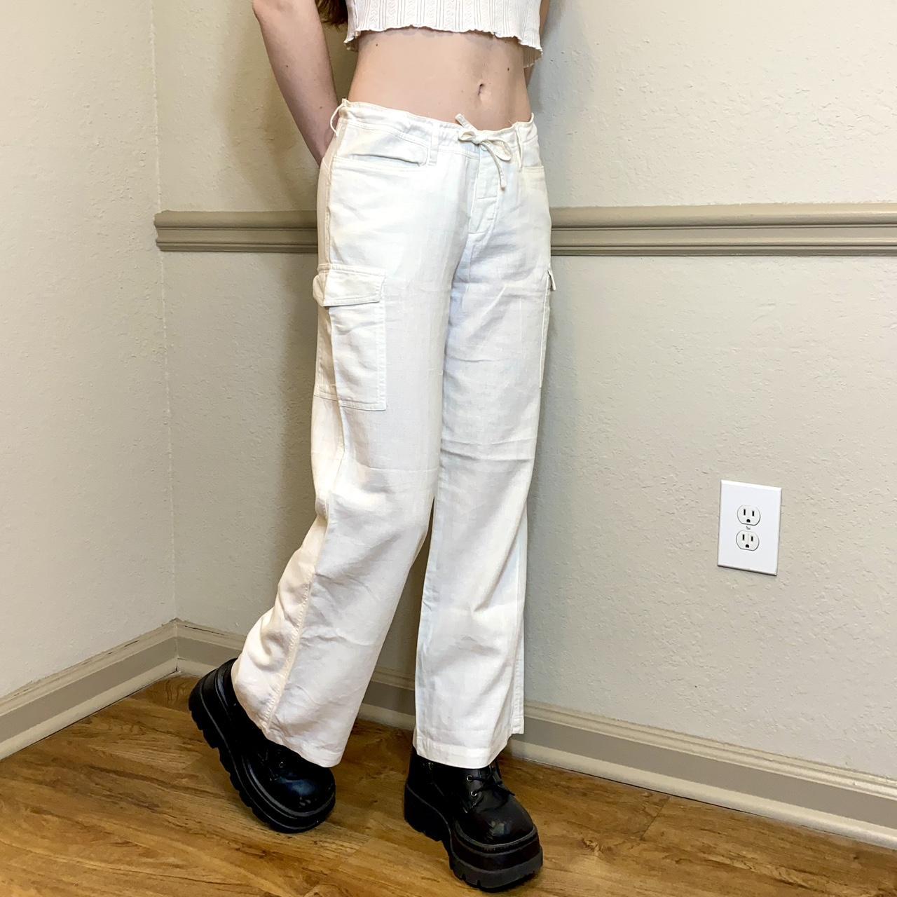 🤍 Ann-Belle white linen pants! Tagged size small.... - Depop