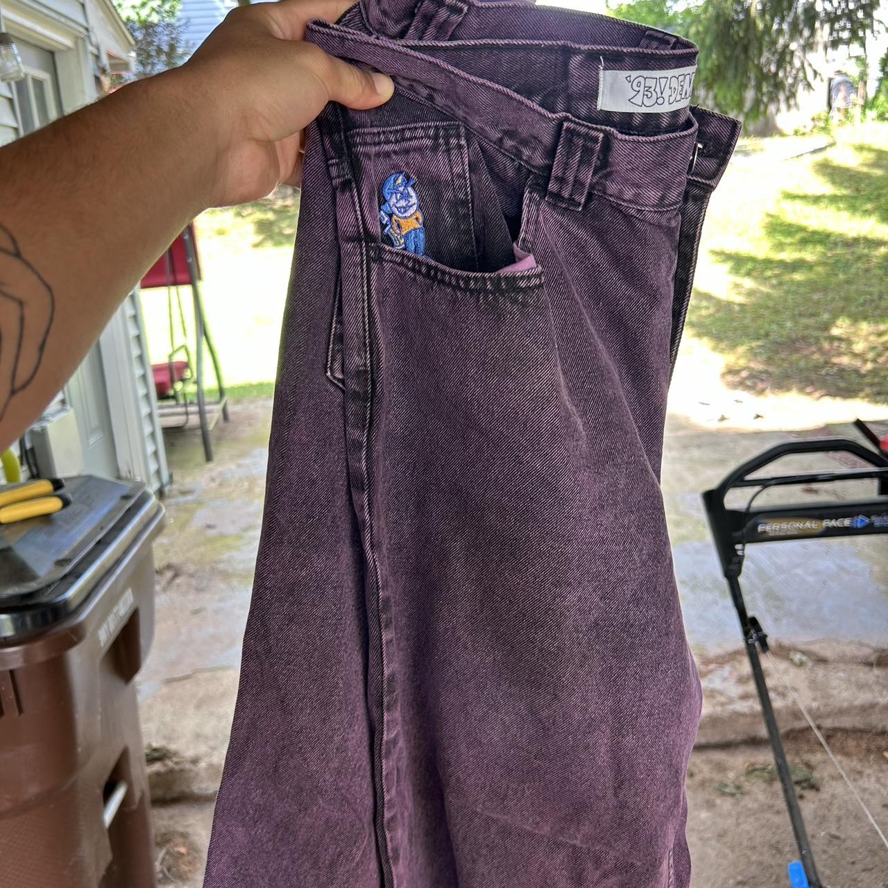 ※土日限定値下げ トルネードマート　ダークパープル　デニム Lサイズ　伸縮性有り 土日限定値下げ トルネードマート ダークパープル デニム Lサイズ 伸縮