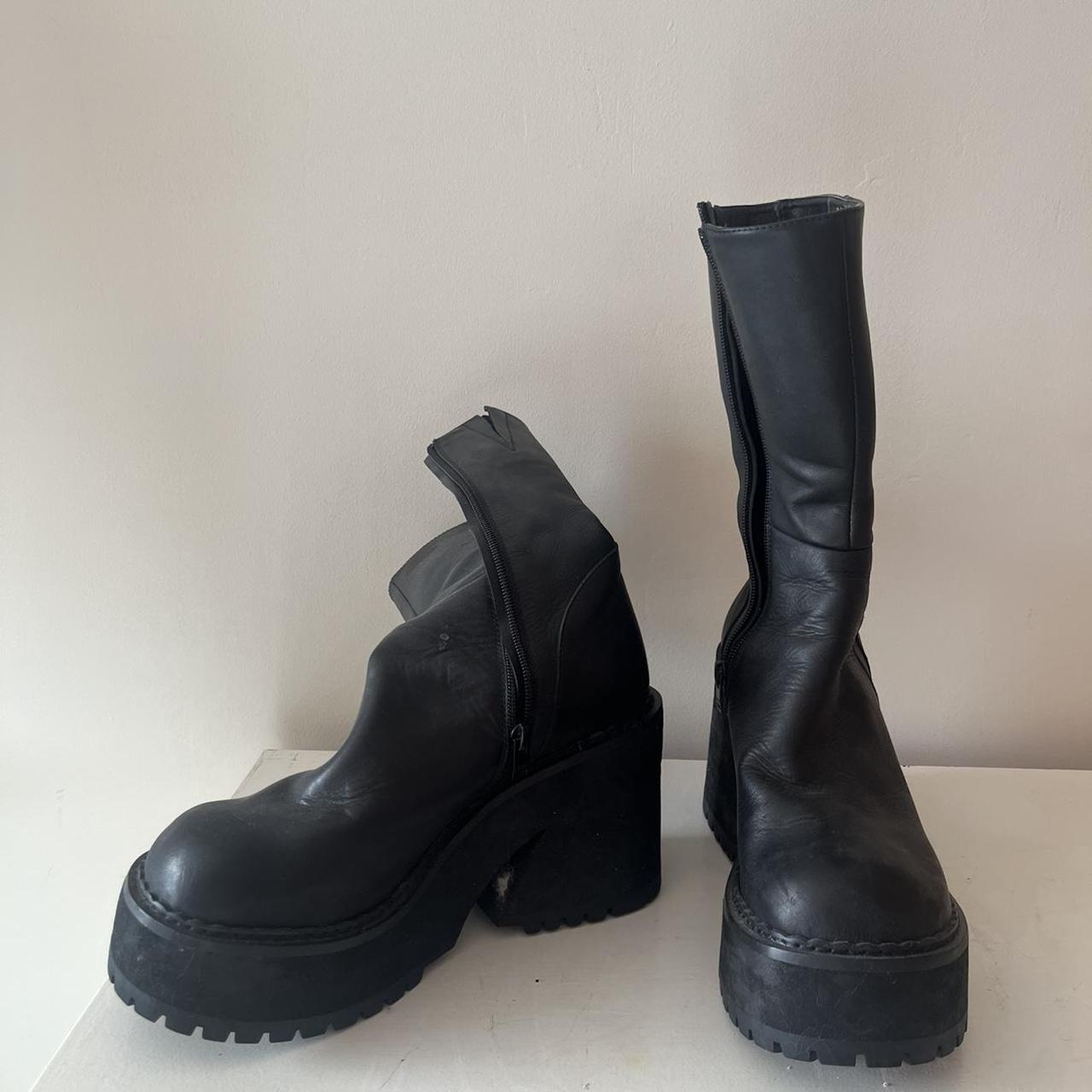 UNIF parker boots Black platform boots Slight wear... - Depop