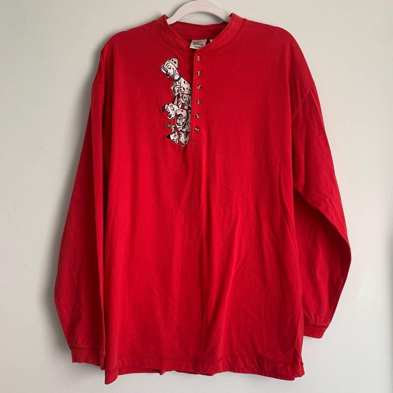 101 Dalmatians Disney Store red long sleeve shirt... - Depop