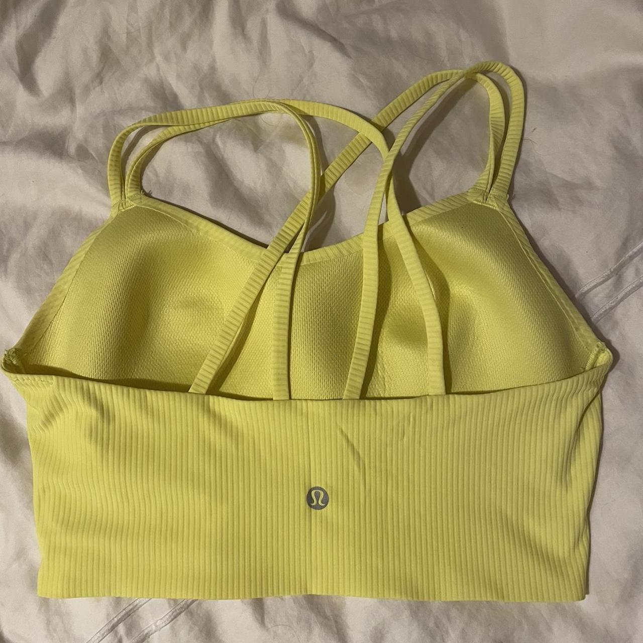 Lululemon Women's Yellow Bra Depop