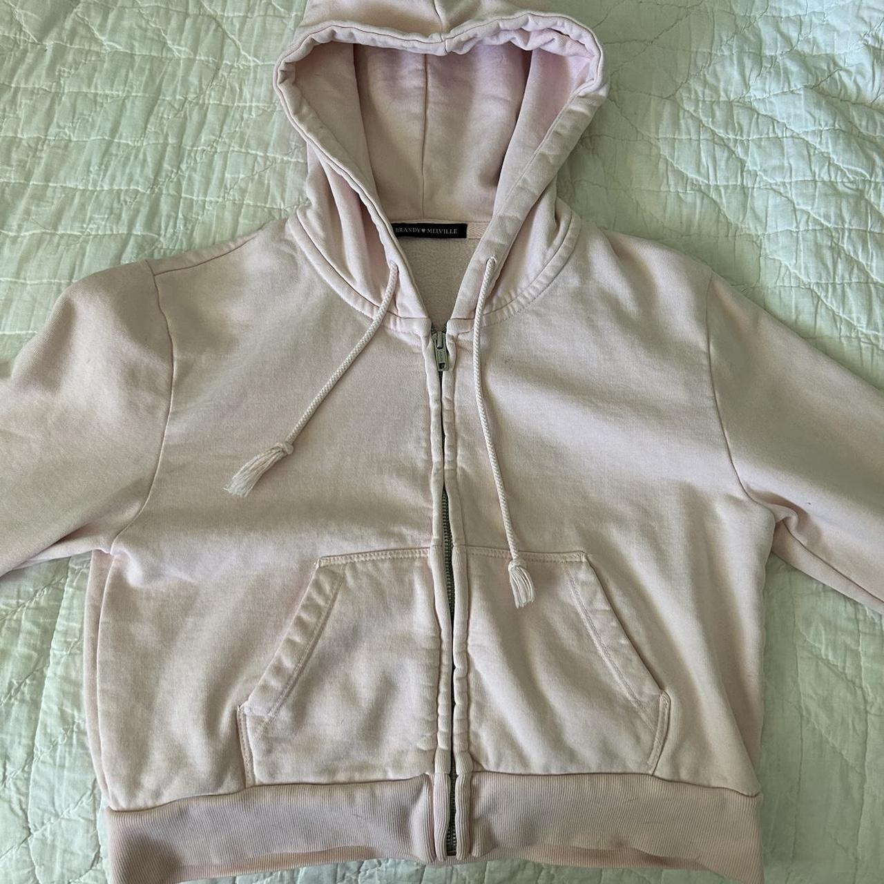 Brandy Melville Christy hoodie cropped fit light... Depop